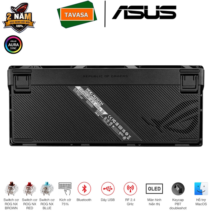 ROG-AZOTH-02 Bàn phím gaming không dây ROG Azoth