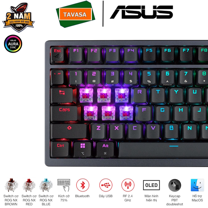 ROG-AZOTH-08 Bàn phím gaming không dây ROG Azoth
