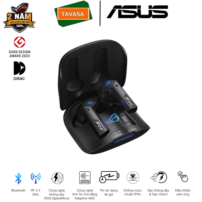 ROG-CETRA-TWS-SPEEDNOVA-BLACK-01 Tai nghe gaming không dây ASUS ROG Cetra True Wireless SpeedNova