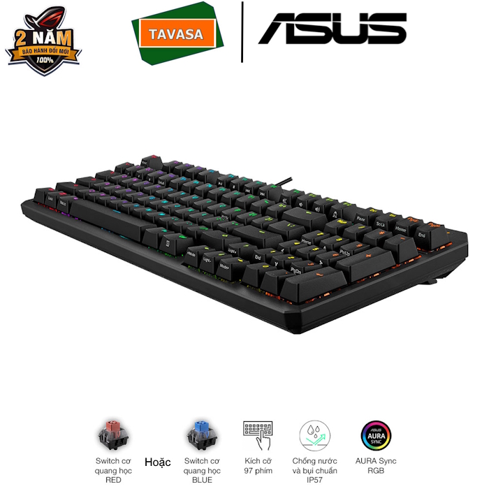 TUF-GAMING-K3-GEN-II-RD-BL-06 Bàn phím gaming có dây ASUS TUF Gaming K3 Gen II