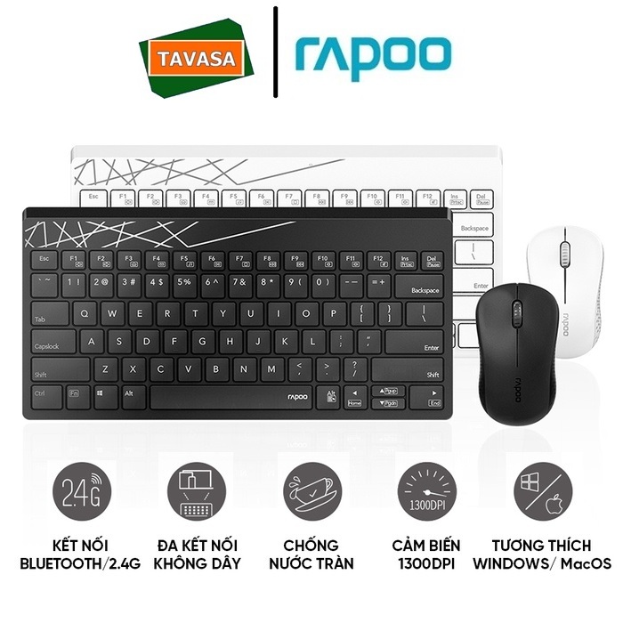 combo phím chuột rapoo 8000M