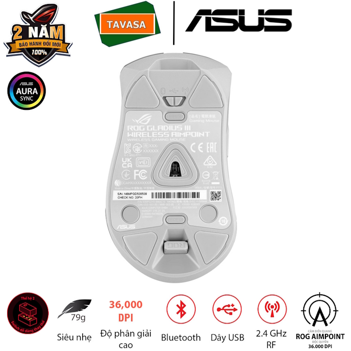 ROG-GLADIUS-III-AIMPOINT-white-02 Chuột gaming không dây ASUS ROG Gladius III Wireless AimPoint