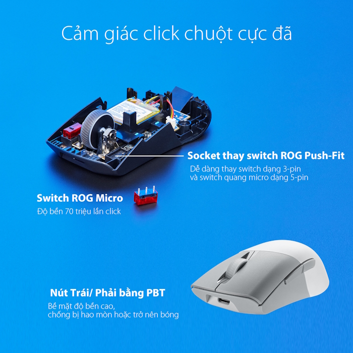 Chuột gaming không dây ASUS ROG Keris Wireless AimPoint
