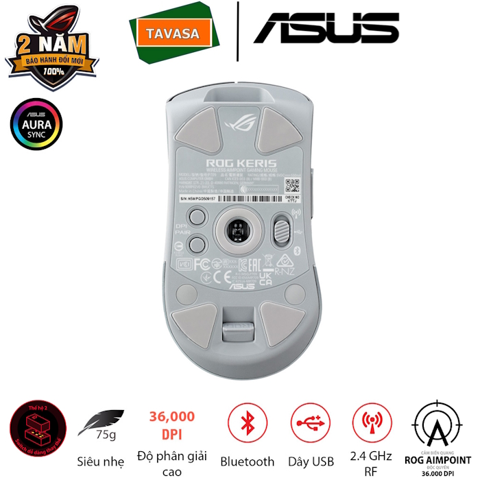 ROG-KERIS-WIRELESS-AIMPOINT-white-02 Chuột gaming không dây ASUS ROG Keris Wireless AimPoint