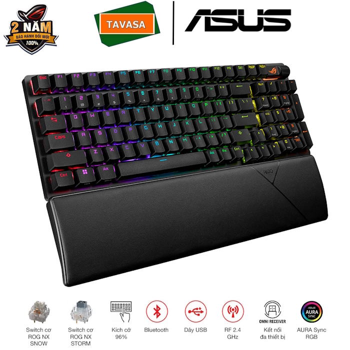 Bàn phím gaming không dây ASUS ROG Strix Scope II 96 Wireless