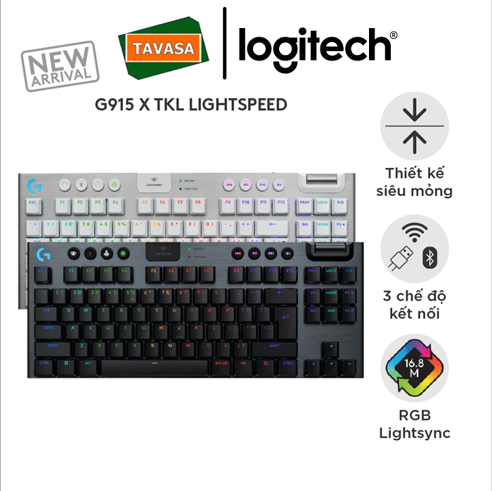 Bàn phím G915 X Lightspeed TKL Logitech