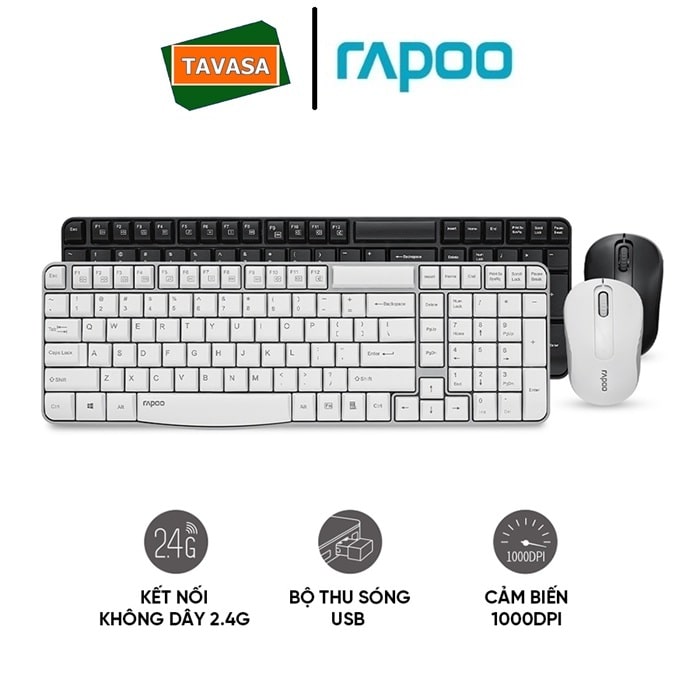 combo phím chuột khôgn dây rapoo x1800s