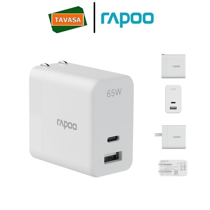 cốc sạc nhanh rapoo pa65