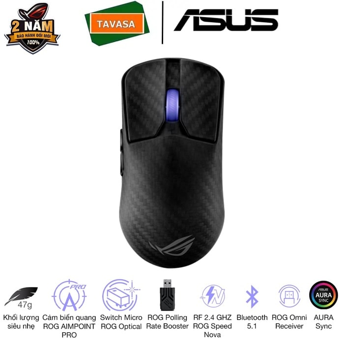 chuột gaming không dây asus rog harpe ace extreme